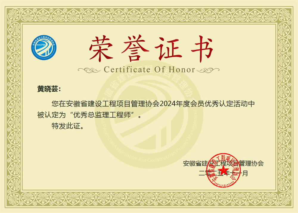 优秀总监理工程师